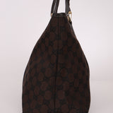 Gucci Canvas Monogram Chocolate Tote - FashioNica
