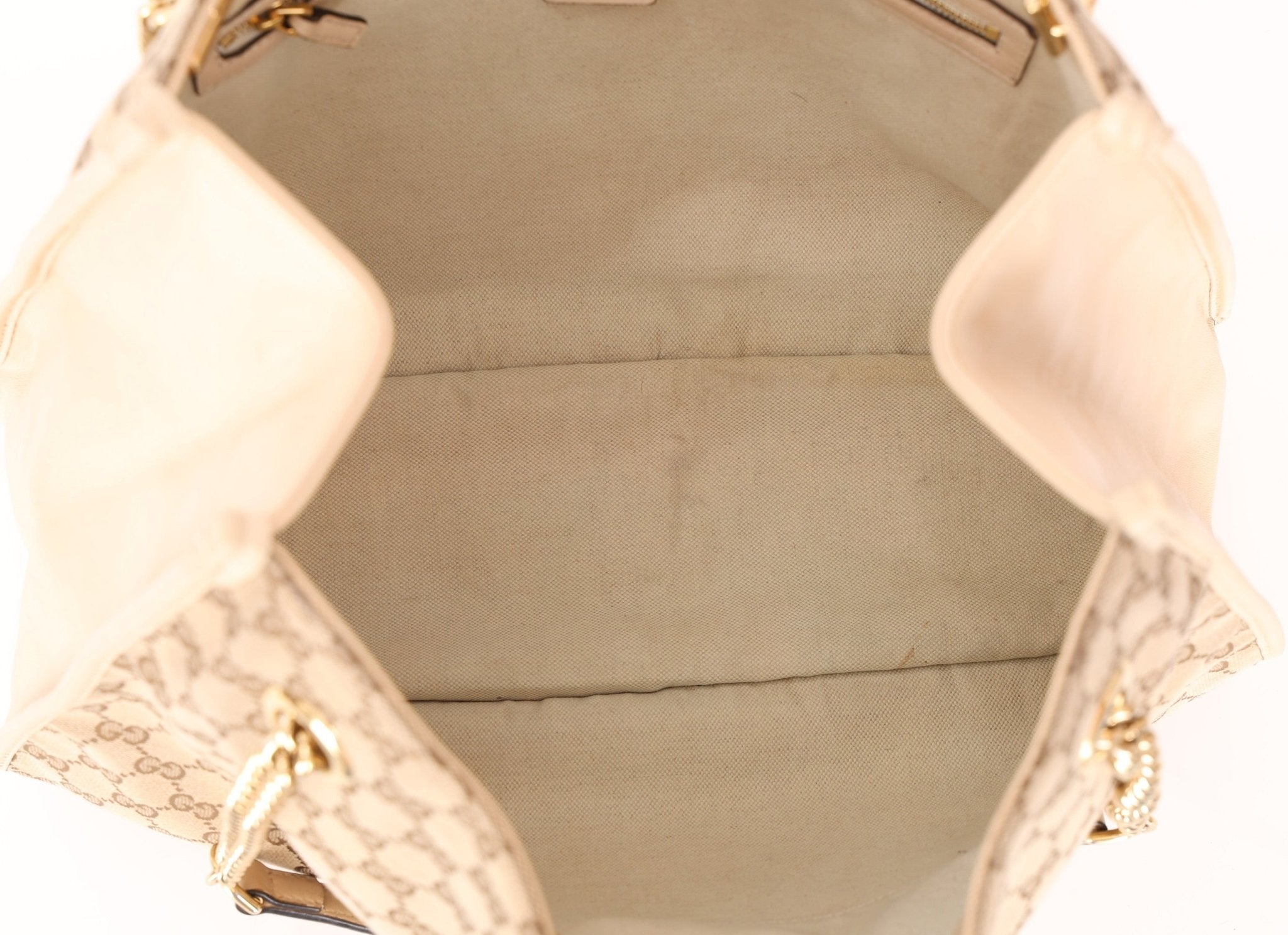 Gucci Canvas Monogram Large 1955 Horsebit Chain Tote - FashioNica