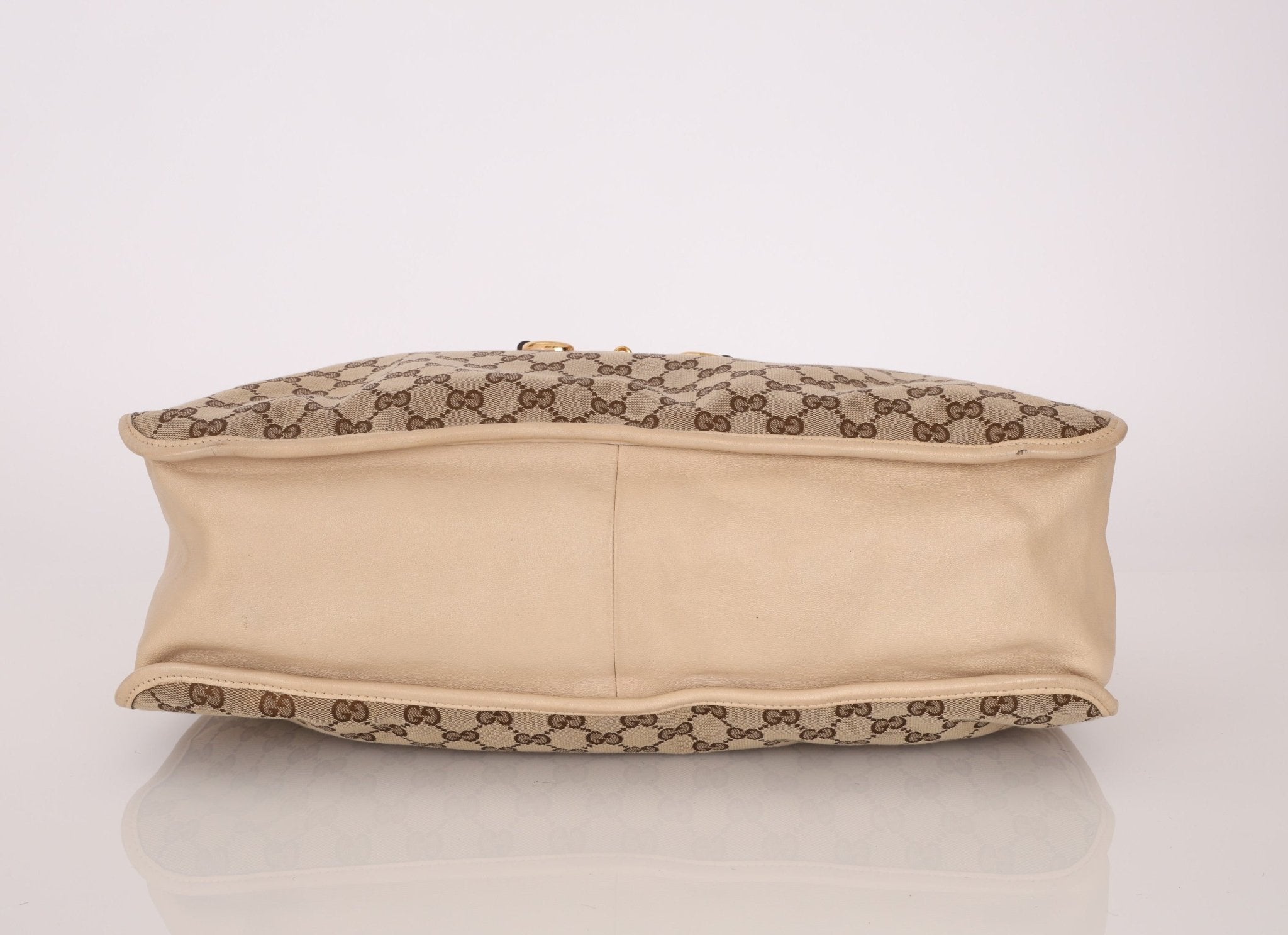 Gucci Canvas Monogram Large 1955 Horsebit Chain Tote - FashioNica