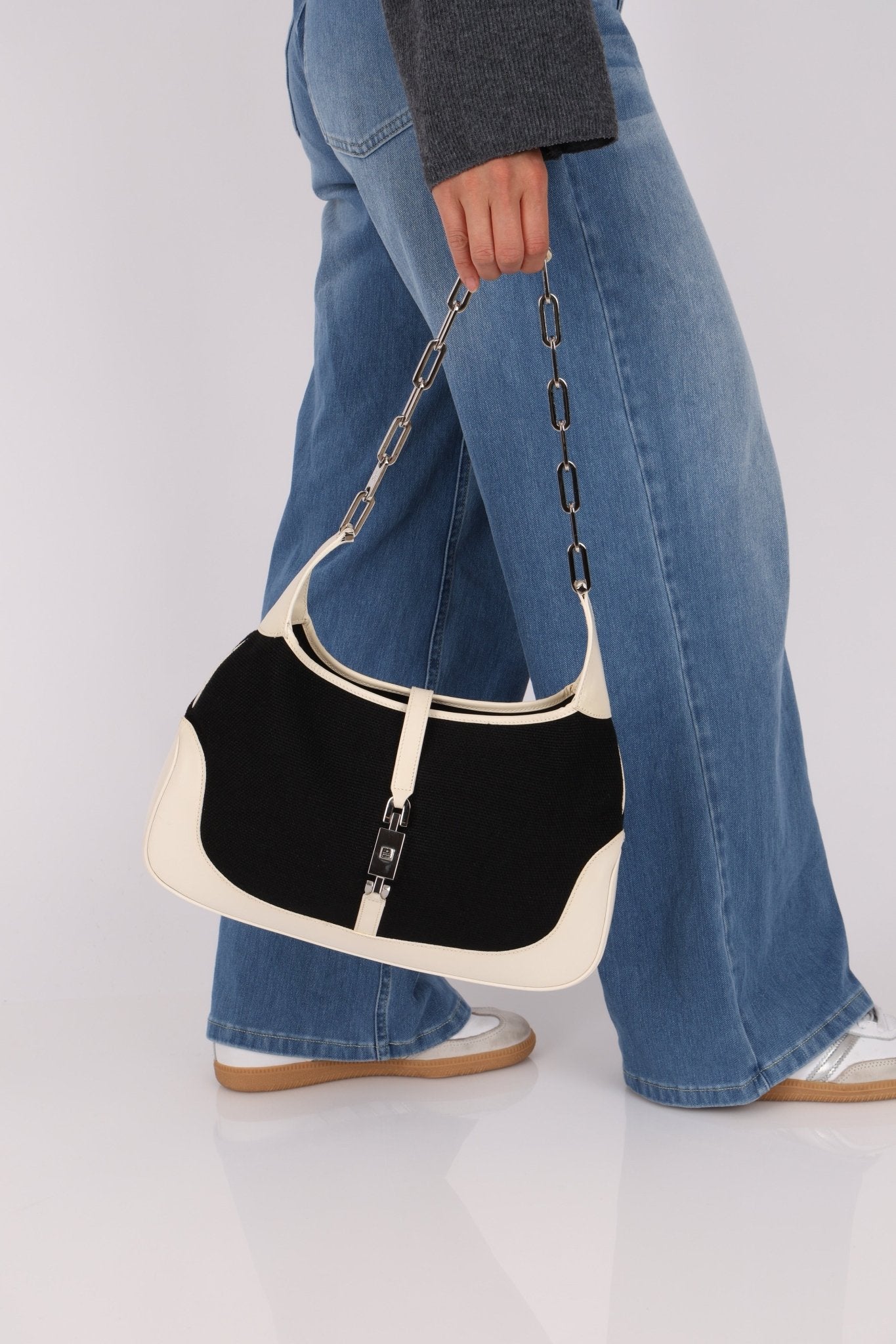 Gucci Canvas Paperclip Chain Jackie - FashioNica