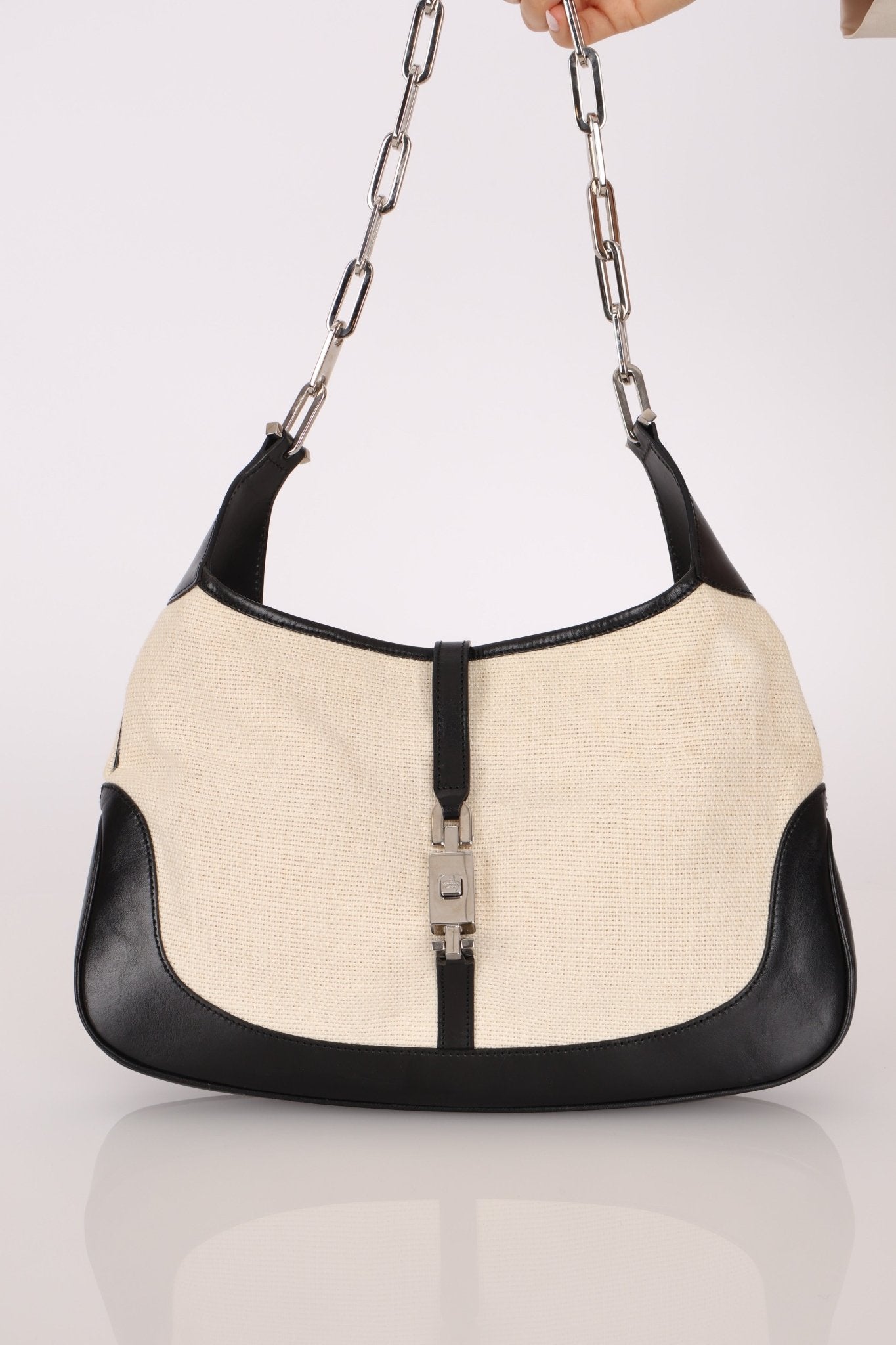 Gucci Canvas Paperclip Chain Jackie - FashioNica