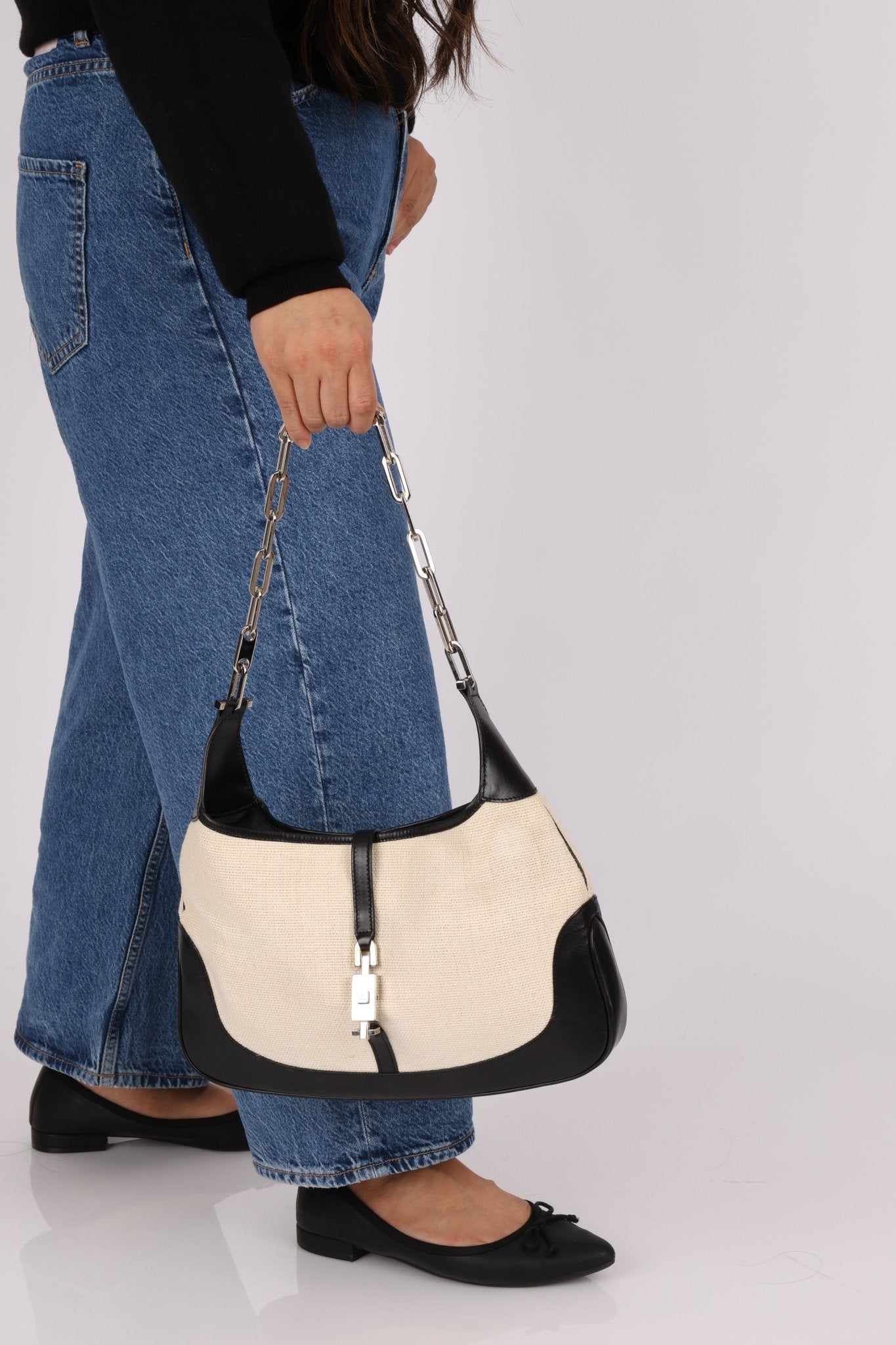 Gucci Canvas Paperclip Chain Jackie - FashioNica