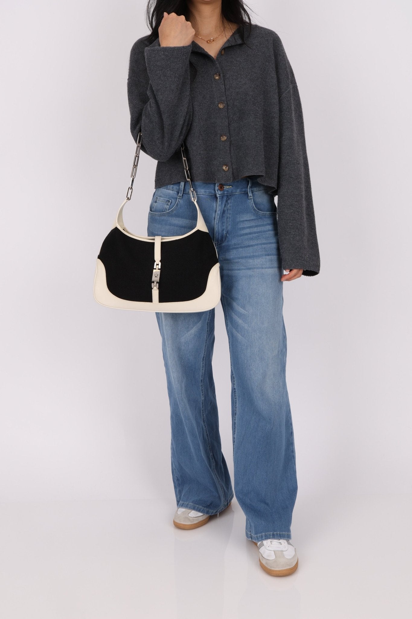 Gucci Canvas Paperclip Chain Jackie - FashioNica