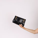 Gucci Chain Embellished Box Leather Clutch with Cardholder - FashioNica