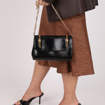 Gucci Chain Embellished Box Leather Clutch with Cardholder - FashioNica