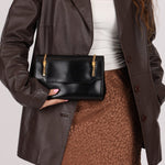 Gucci Chain Embellished Box Leather Clutch with Cardholder - FashioNica