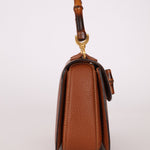 Gucci Chestnut Brown Bamboo Tunlock Top Handle with Strap - FashioNica