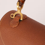 Gucci Chestnut Brown Bamboo Tunlock Top Handle with Strap - FashioNica