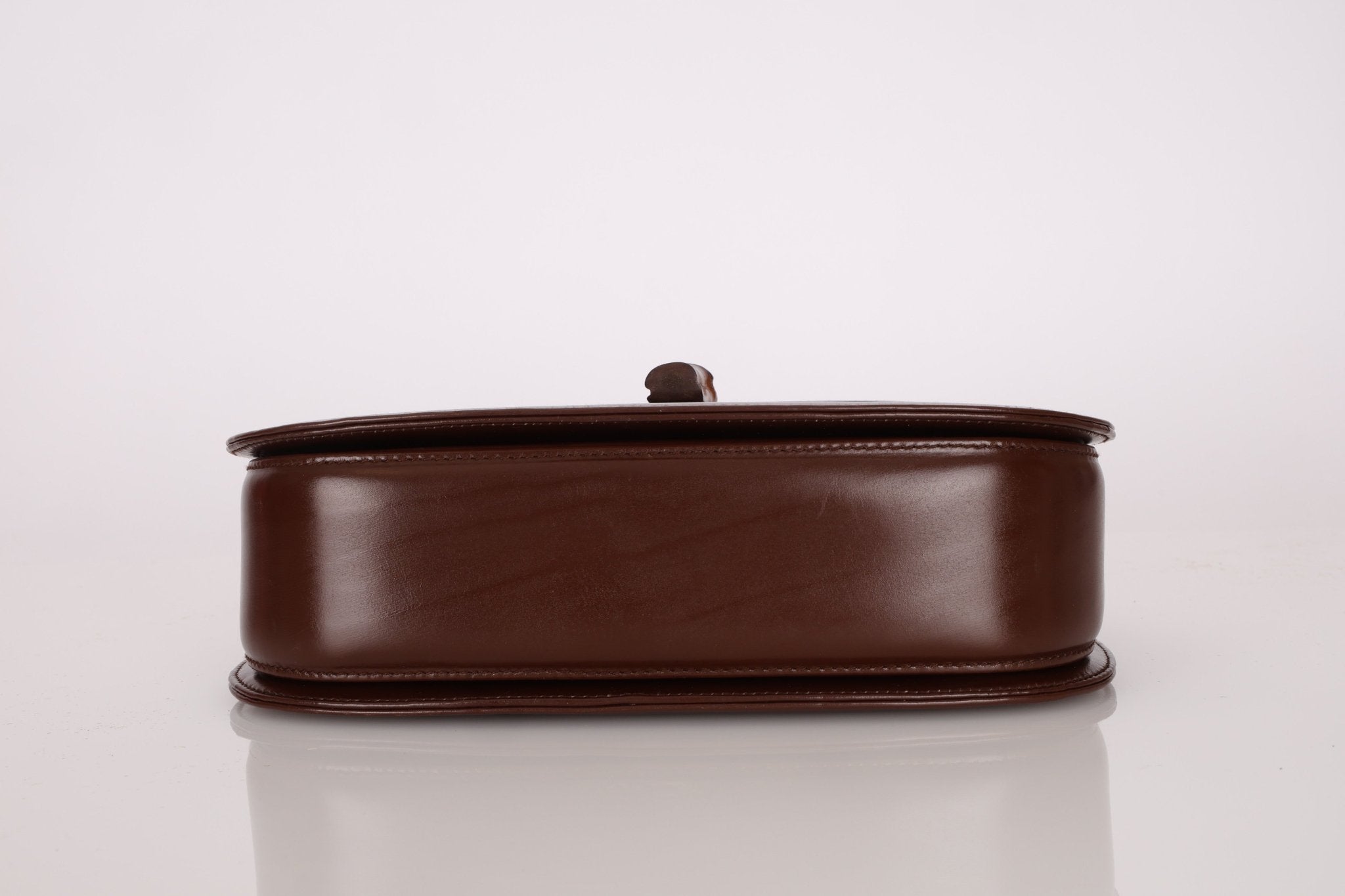 Gucci Chocolate Boxcalf Bamboo Top Handle with Mirror - FashioNica