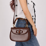 Gucci Chocolate Boxcalf Bamboo Top Handle with Mirror - FashioNica