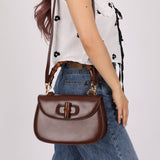 Gucci Chocolate Boxcalf Bamboo Top Handle with Mirror - FashioNica