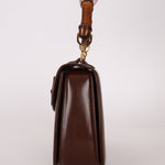 Gucci Chocolate Boxcalf Bamboo Top Handle with Mirror - FashioNica