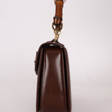 Gucci Chocolate Boxcalf Bamboo Top Handle with Mirror - FashioNica