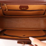 Gucci Chocolate Boxcalf Bamboo Top Handle with Mirror - FashioNica