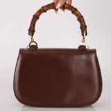 Gucci Chocolate Boxcalf Bamboo Top Handle with Mirror - FashioNica