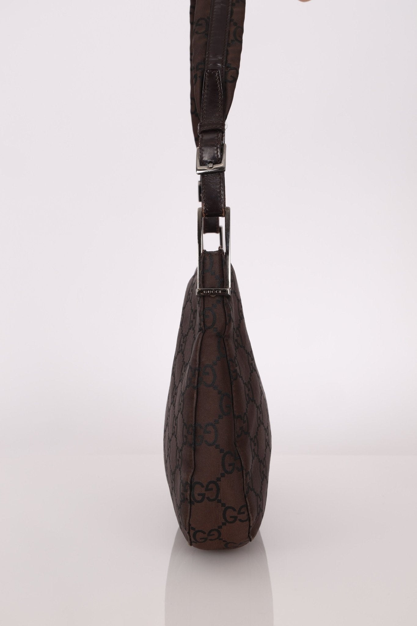 Gucci Chocolate Monogram Nylon Shoulder Bag - FashioNica