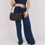 Gucci Chocolate Monogram Nylon Shoulder Bag - FashioNica