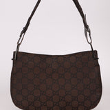Gucci Chocolate Monogram Nylon Shoulder Bag - FashioNica