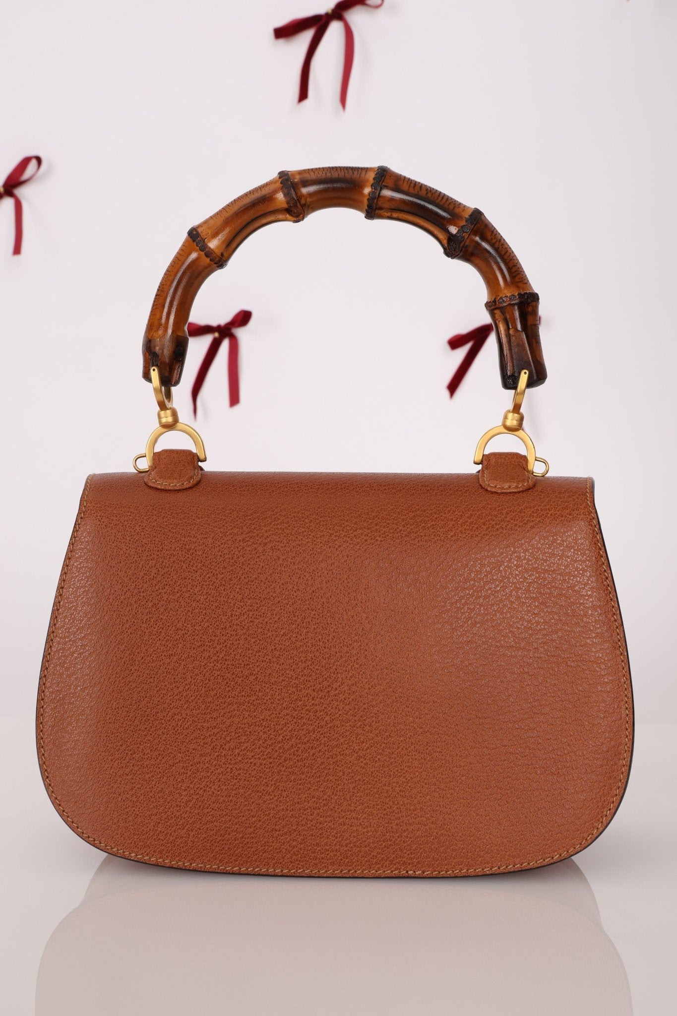 Gucci Cognac Bamboo Turnlock Top Handle with Strap - FashioNica