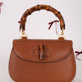 Gucci Cognac Bamboo Turnlock Top Handle with Strap - FashioNica