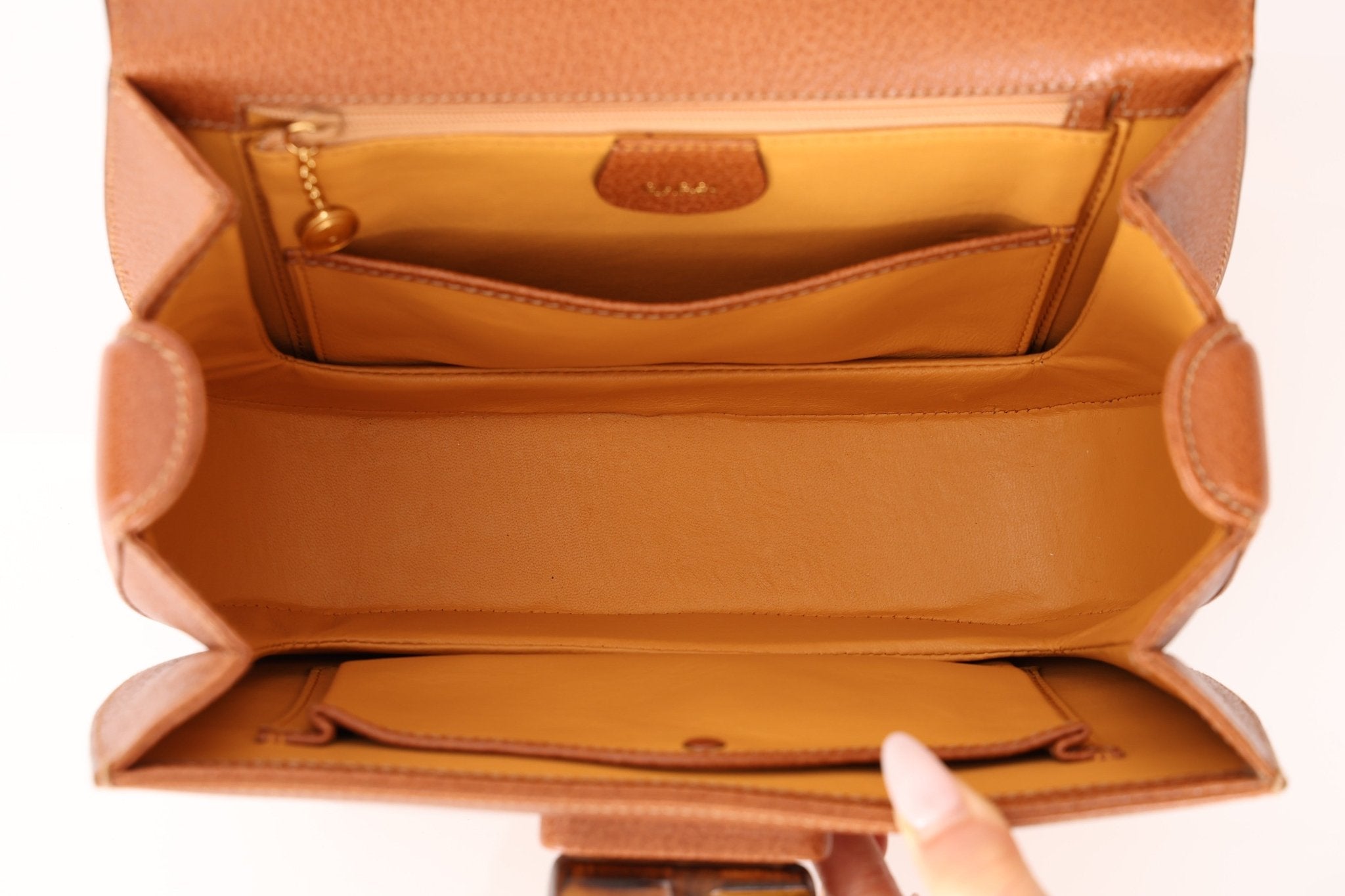 Gucci Cognac Bamboo Turnlock Top Handle with Strap - FashioNica