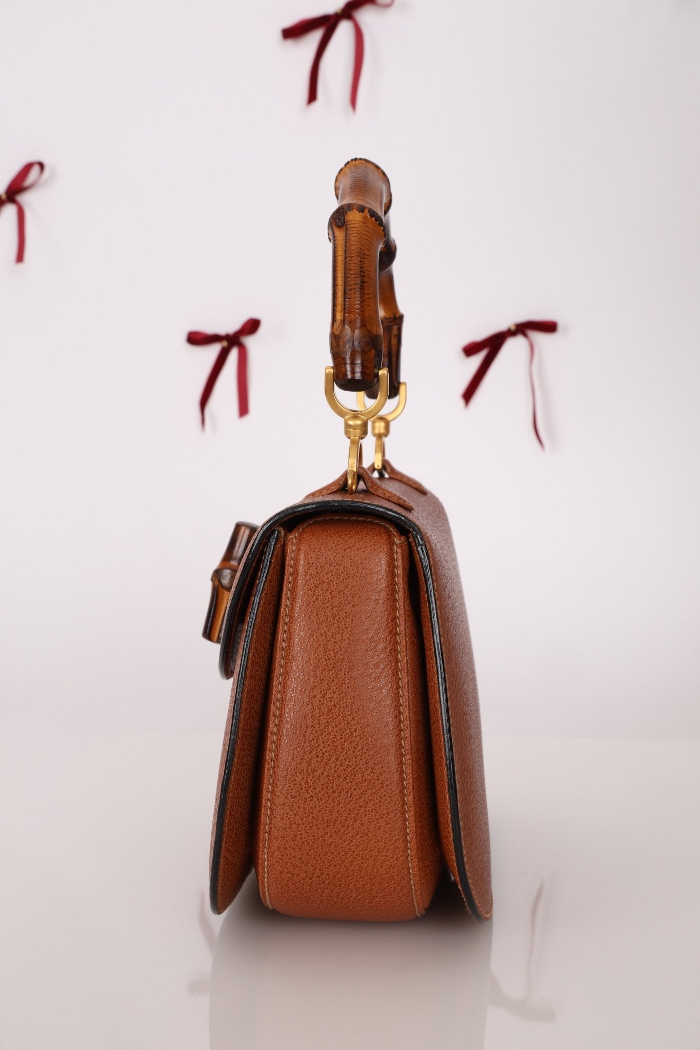 Gucci Cognac Bamboo Turnlock Top Handle with Strap - FashioNica