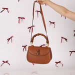 Gucci Cognac Bamboo Turnlock Top Handle with Strap - FashioNica