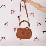 Gucci Cognac Bamboo Turnlock Top Handle with Strap - FashioNica