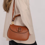 Gucci Cognac Bamboo Turnlock Top Handle with Strap - FashioNica