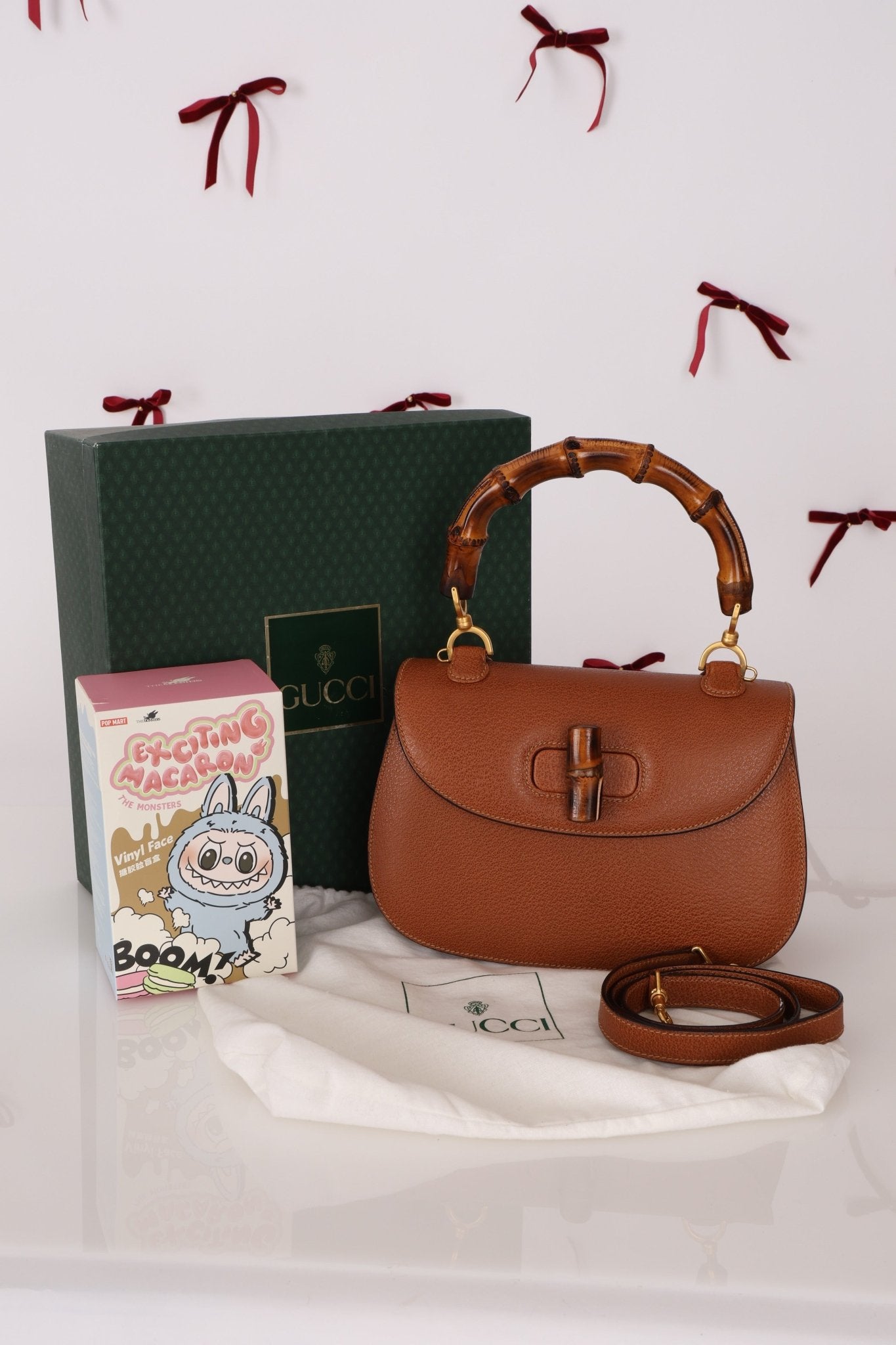 Gucci Cognac Bamboo Turnlock Top Handle with Strap - FashioNica