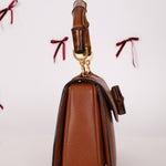 Gucci Cognac Bamboo Turnlock Top Handle with Strap - FashioNica