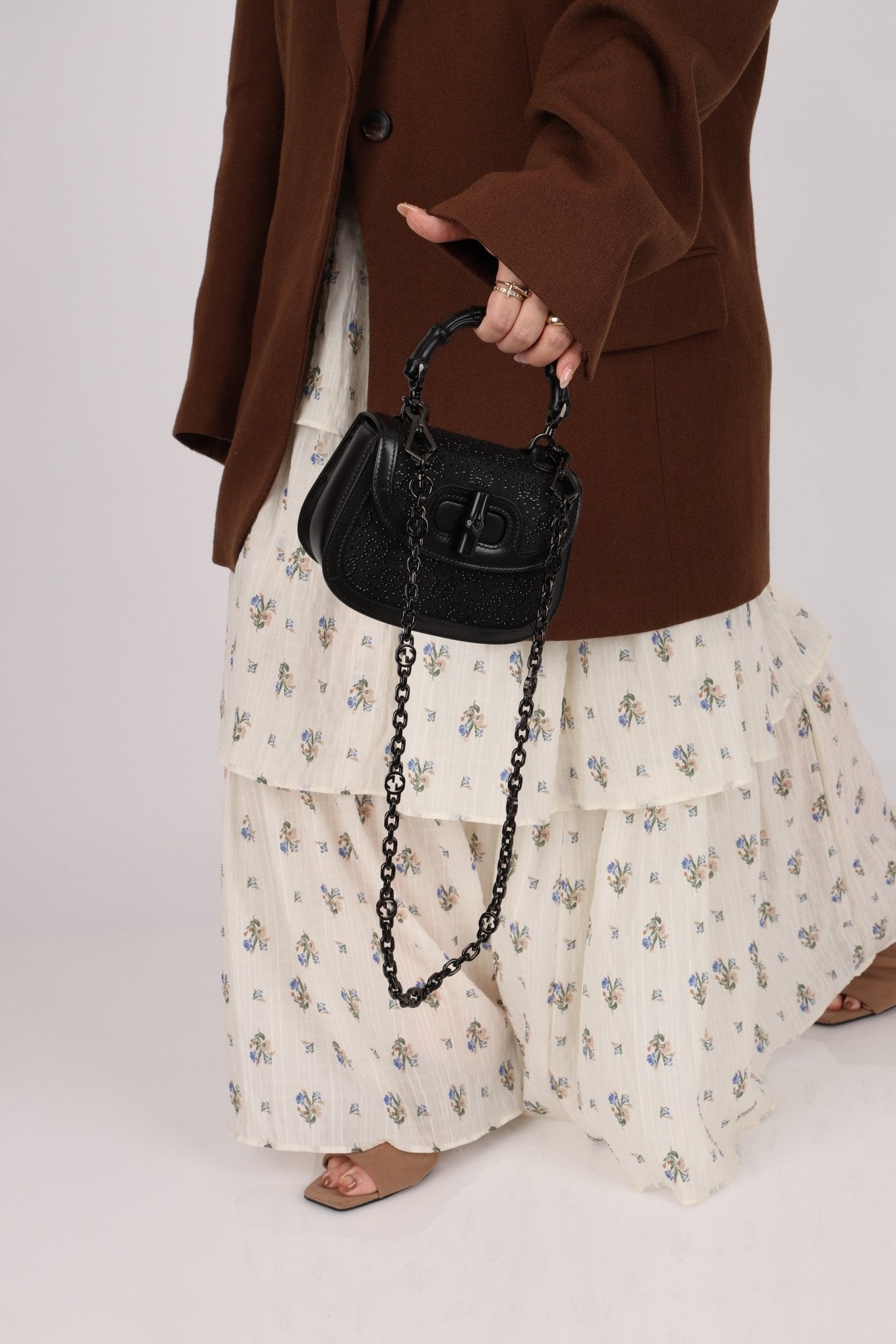 Gucci Crystal Bamboo 1947 Mini Top Handle - FashioNica