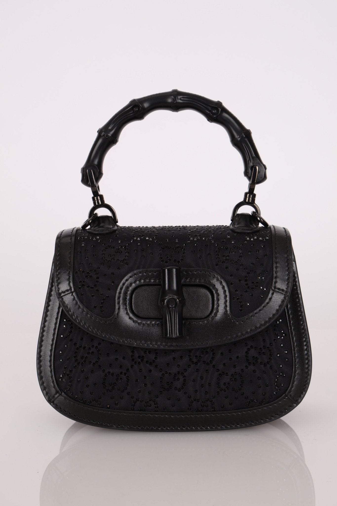 Gucci Crystal Bamboo 1947 Mini Top Handle - FashioNica