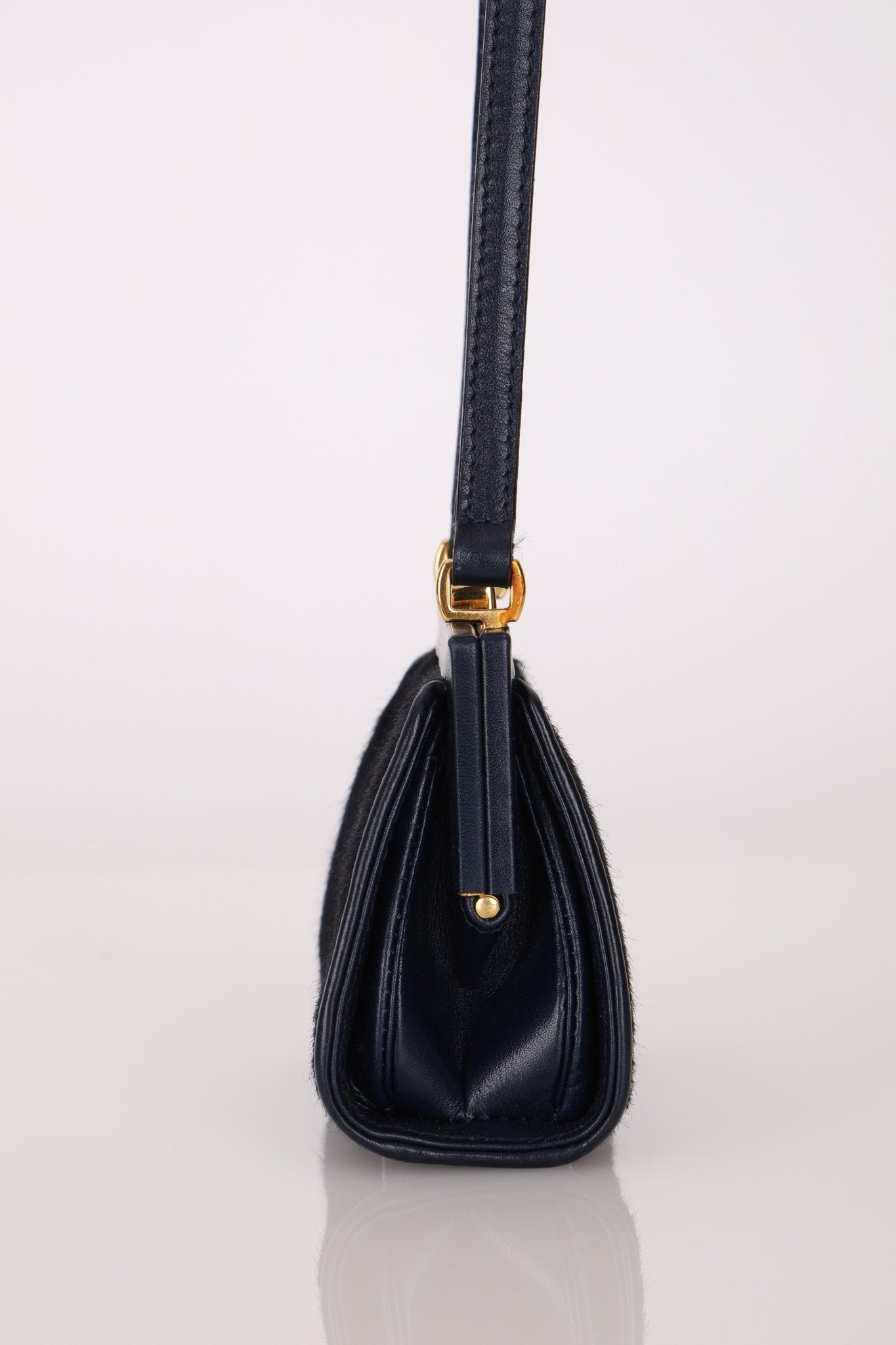 Gucci Dark Navy Ponyhair Frame Crossbody - FashioNica