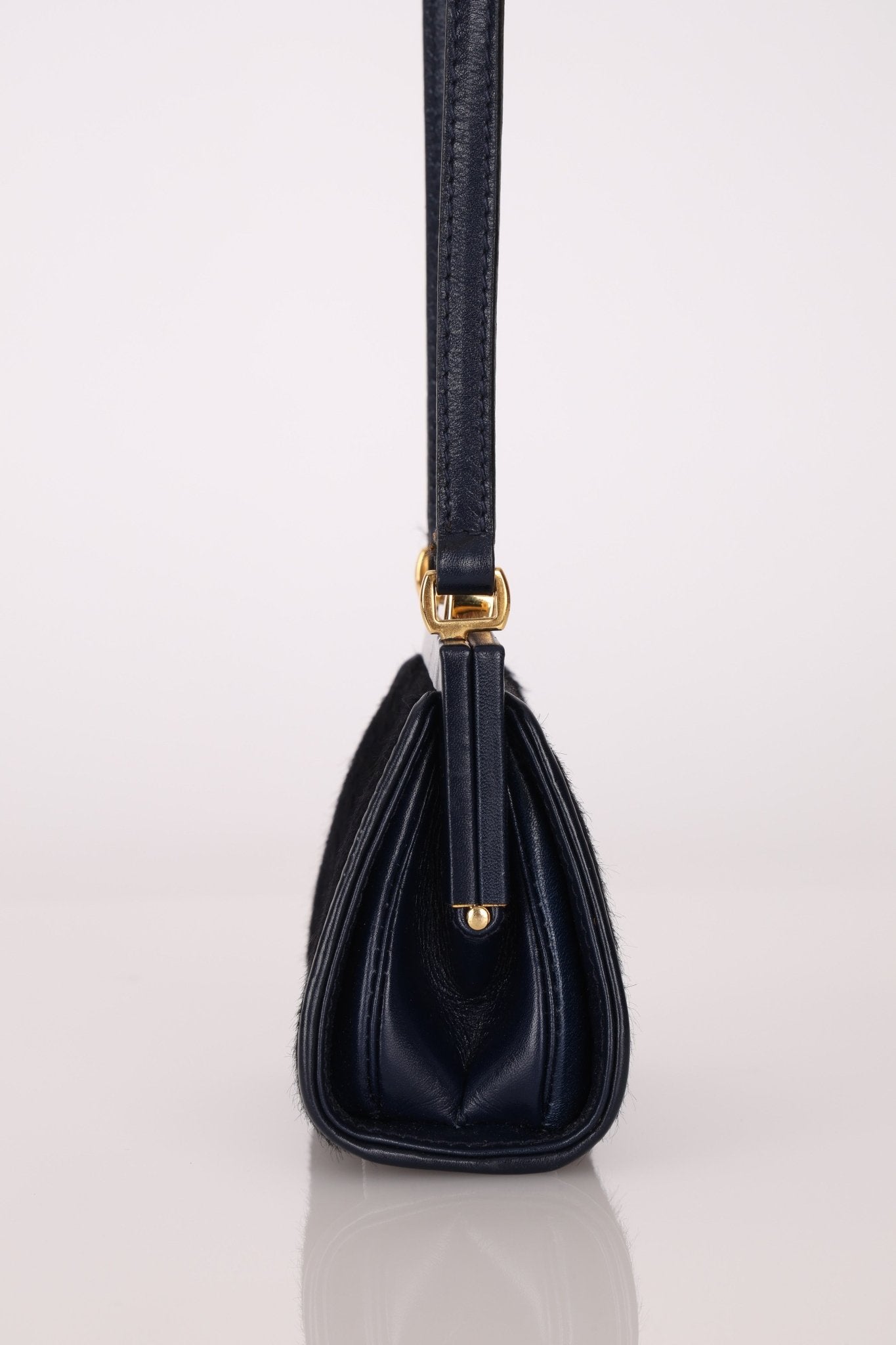 Gucci Dark Navy Ponyhair Frame Crossbody - FashioNica