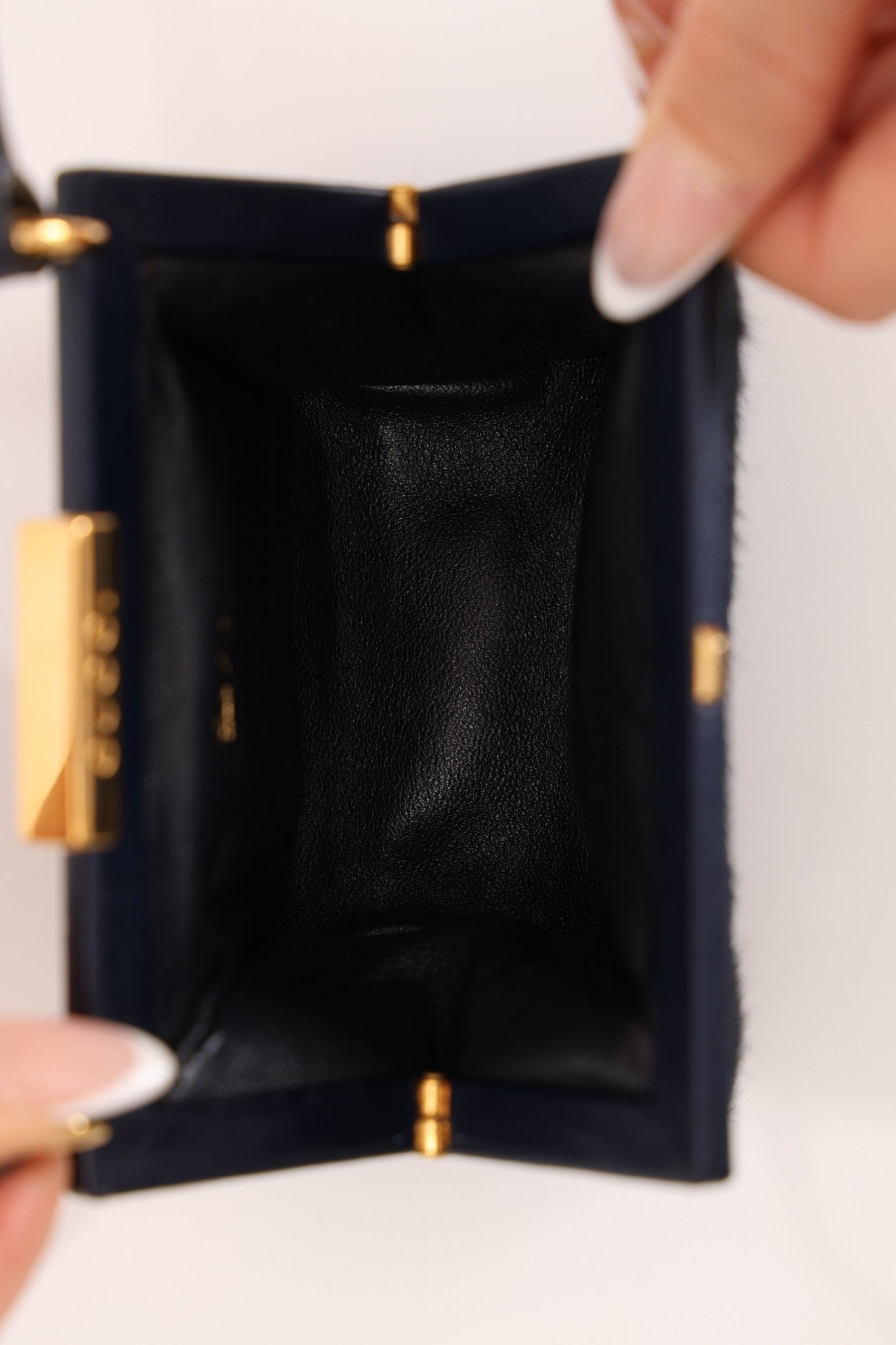 Gucci Dark Navy Ponyhair Frame Crossbody - FashioNica