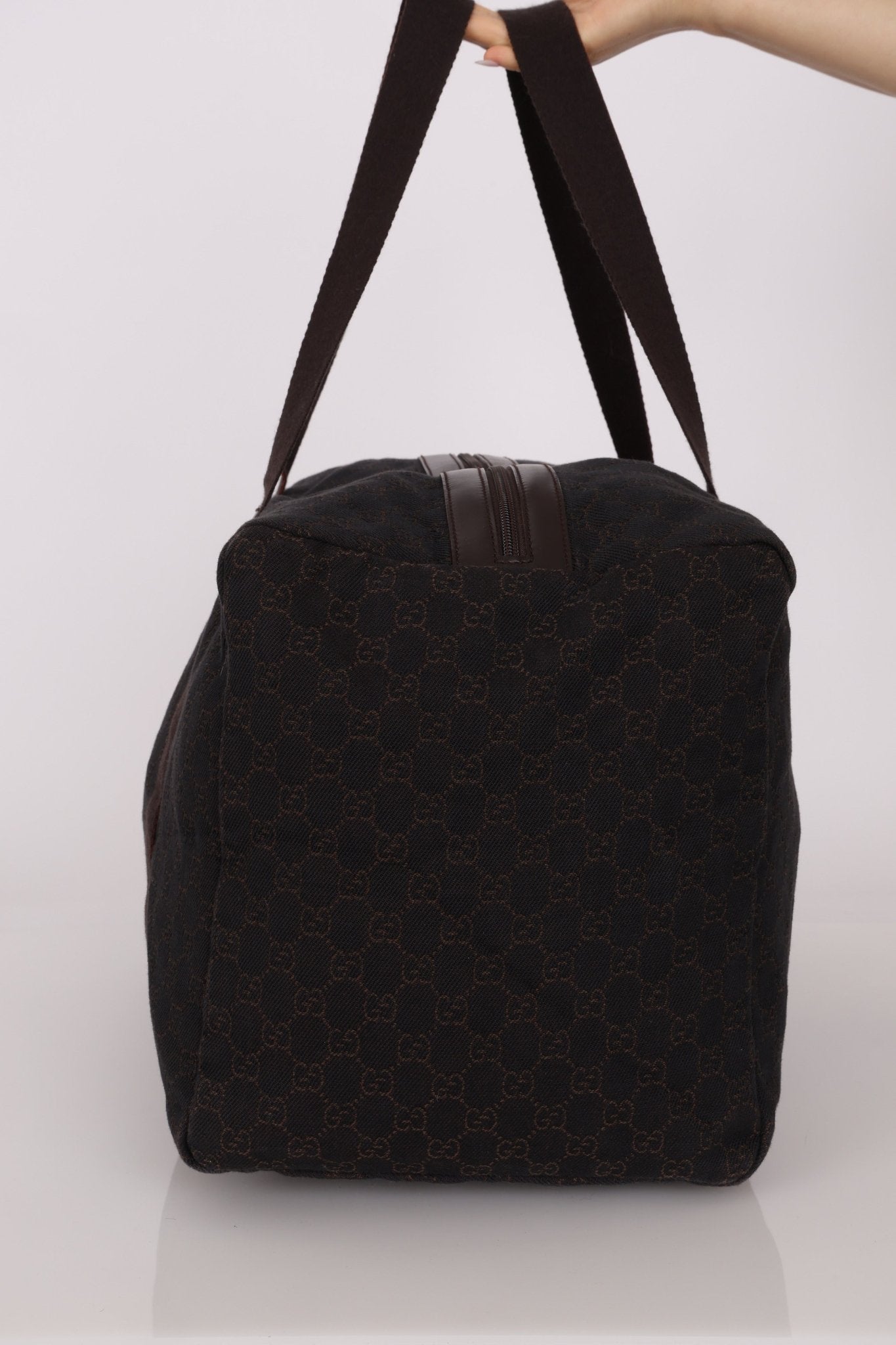 Gucci Denim Monogram Duffle Bag with Pouch - FashioNica