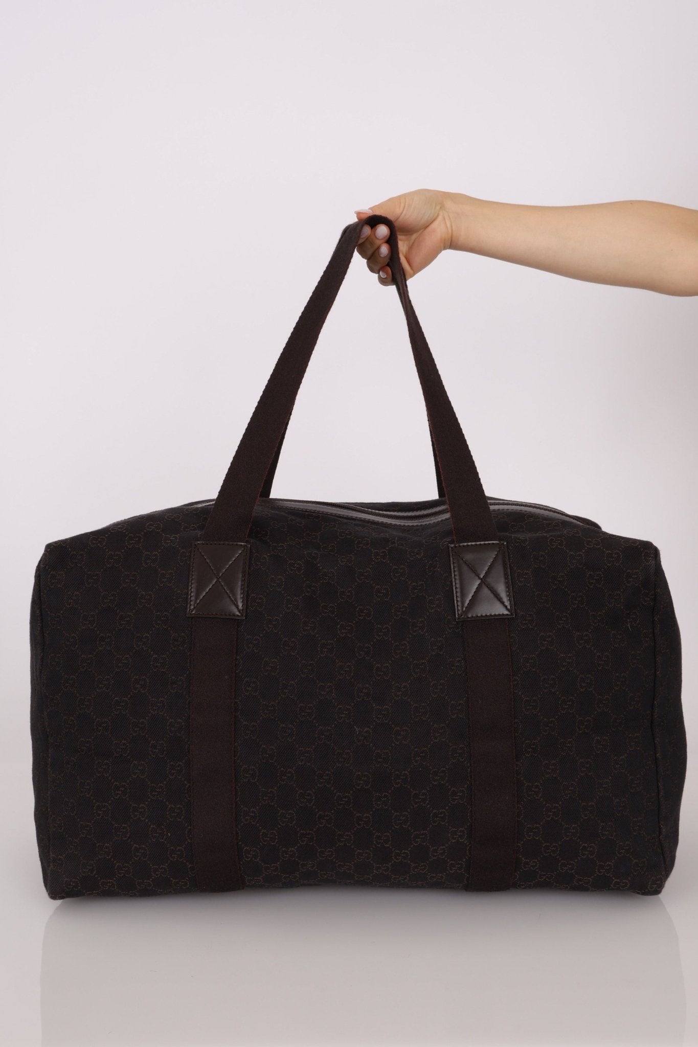 Gucci Denim Monogram Duffle Bag with Pouch - FashioNica