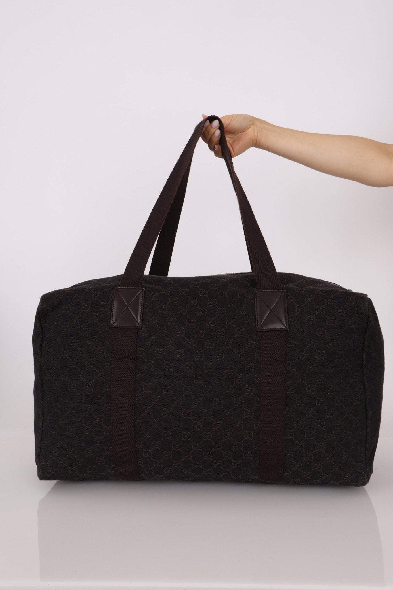 Gucci Denim Monogram Duffle Bag with Pouch - FashioNica