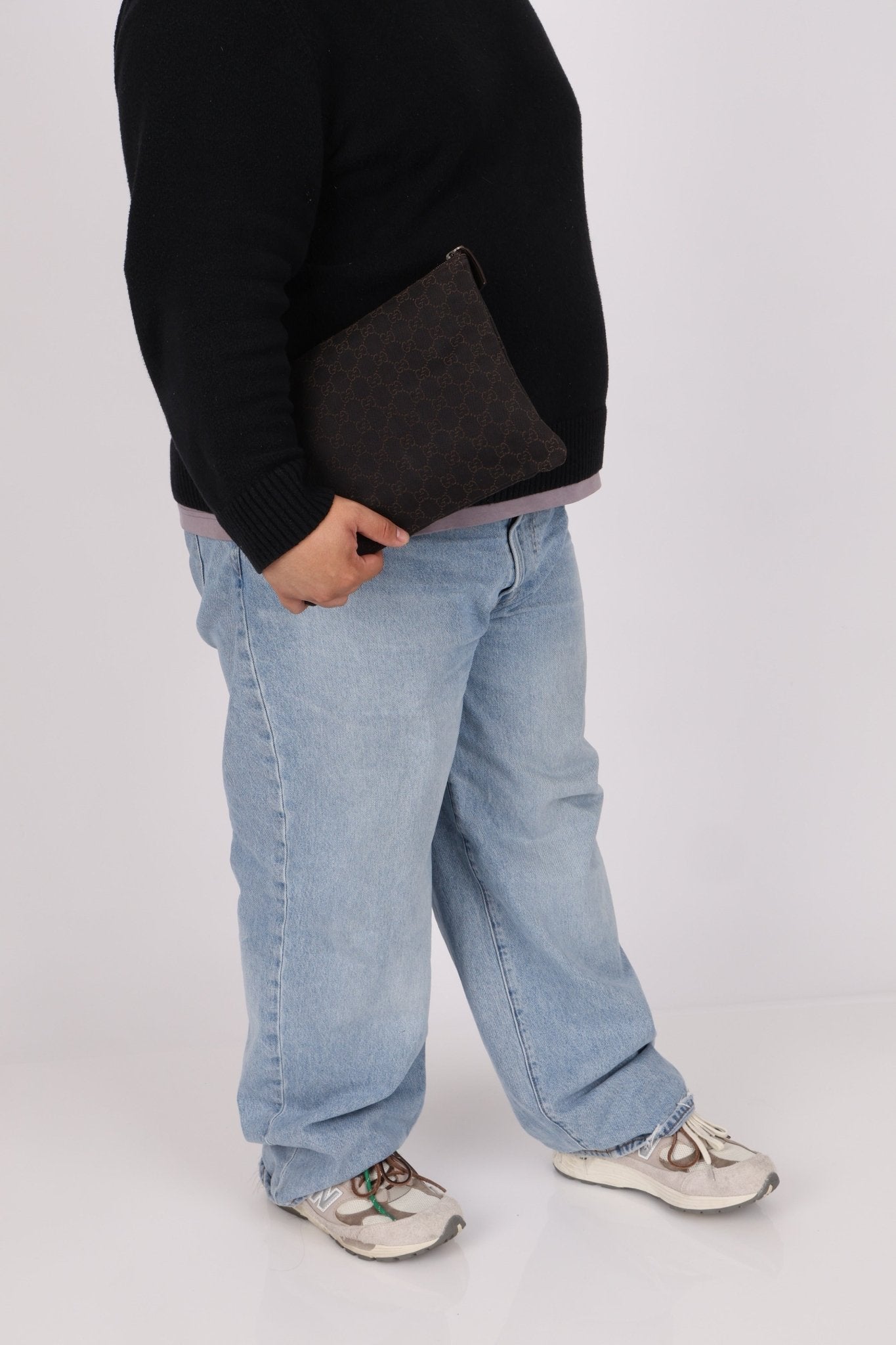 Gucci Denim Monogram Duffle Bag with Pouch - FashioNica