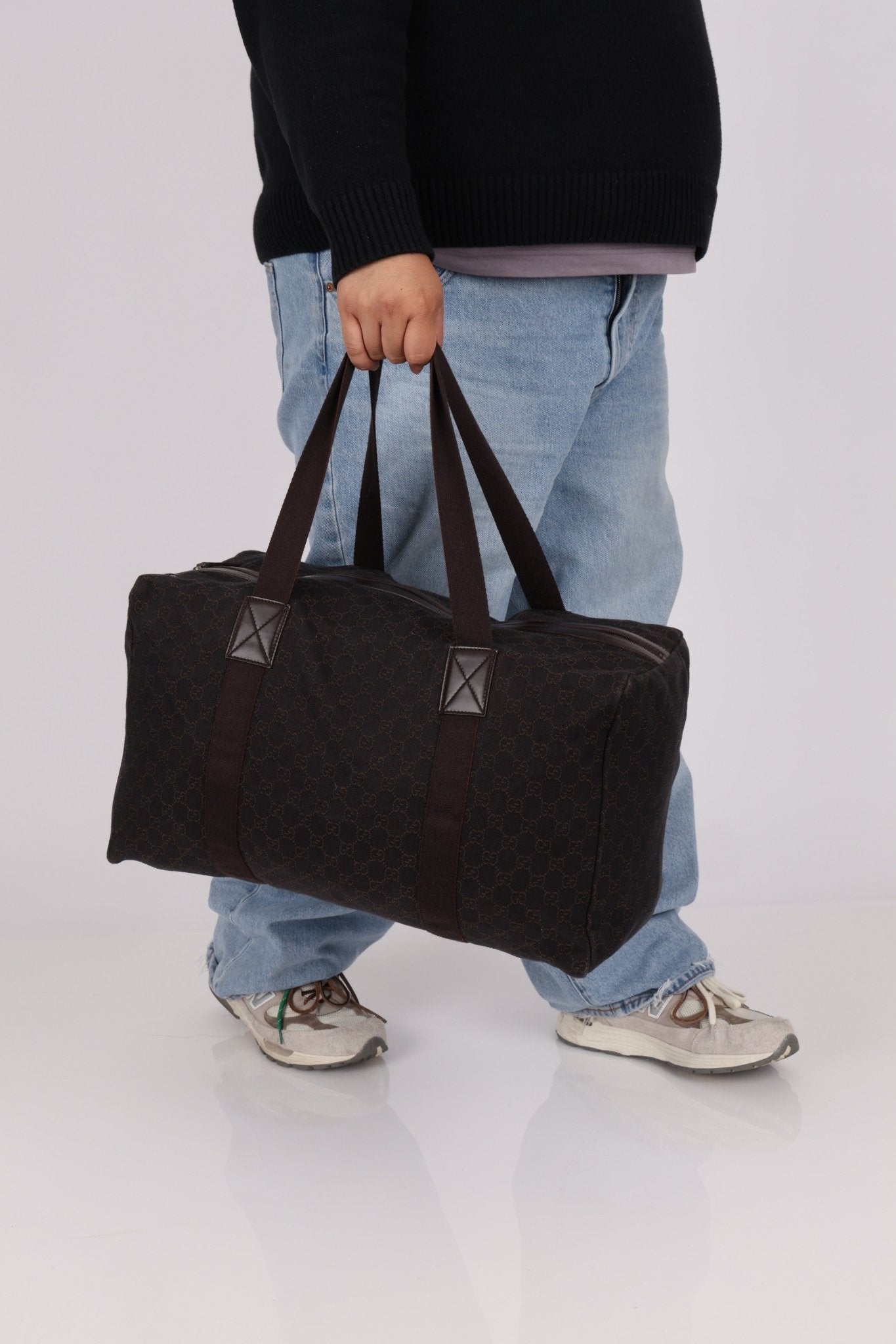 Gucci Denim Monogram Duffle Bag with Pouch - FashioNica