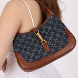 Gucci Denim Monogram Small Jackie - FashioNica