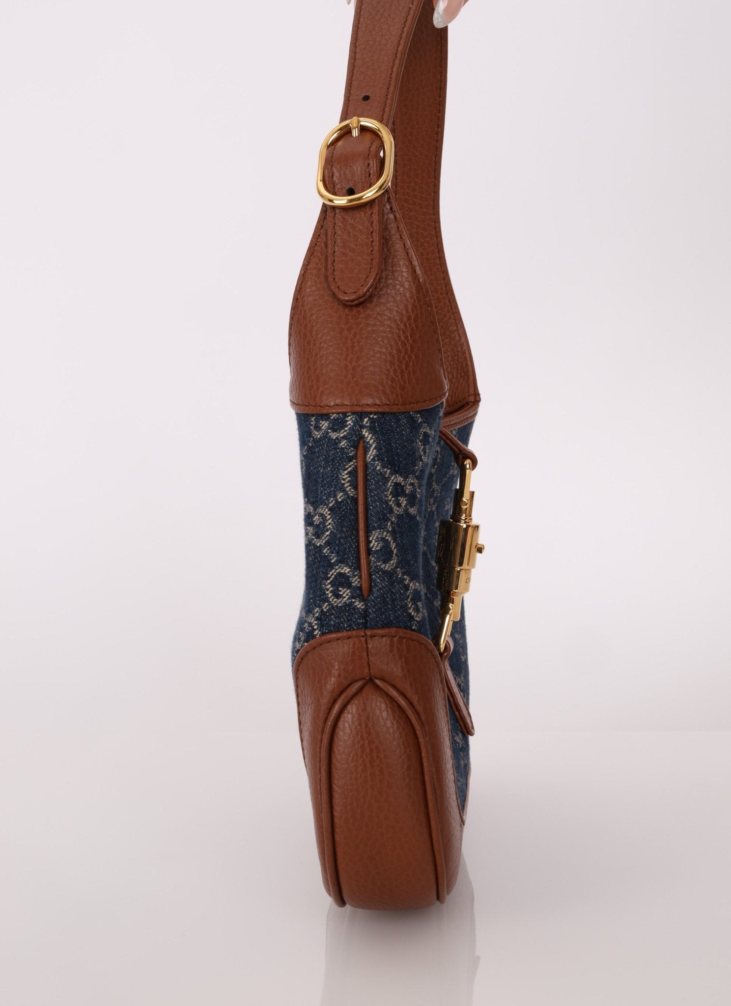 Gucci Denim Monogram Small Jackie - FashioNica