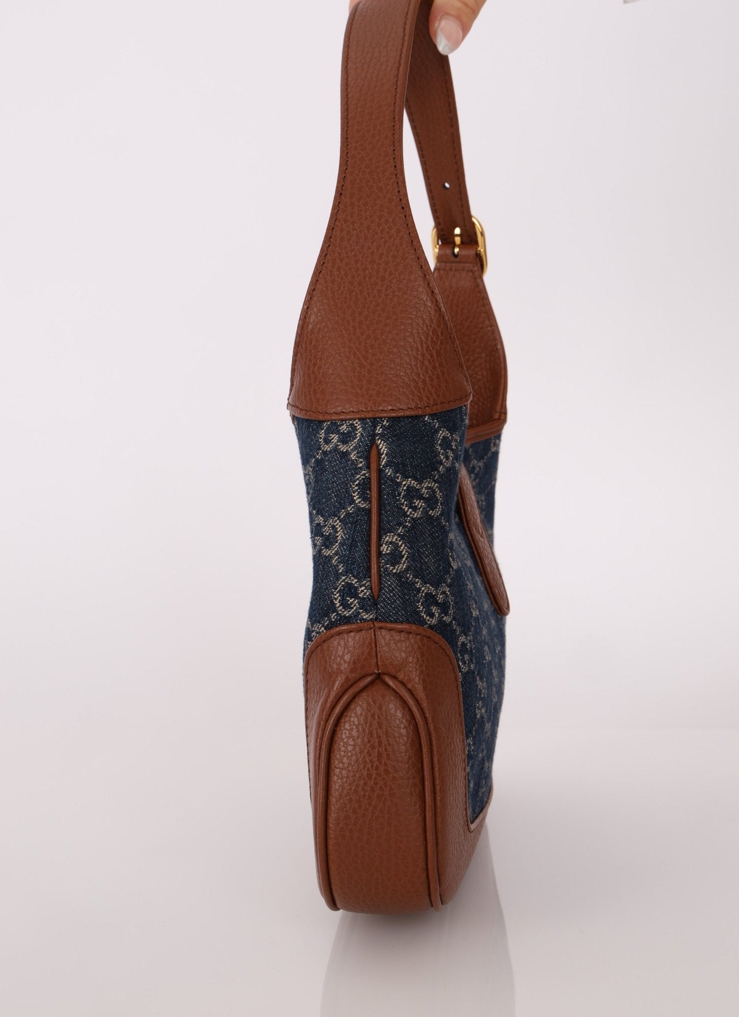 Gucci Denim Monogram Small Jackie - FashioNica