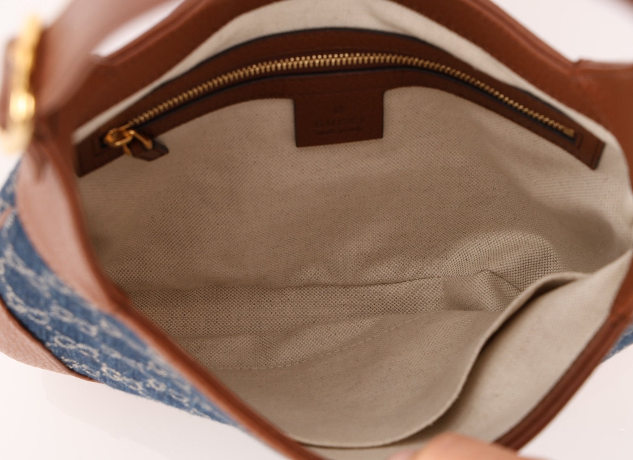 Gucci Denim Monogram Small Jackie - FashioNica