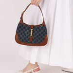 Gucci Denim Monogram Small Jackie - FashioNica
