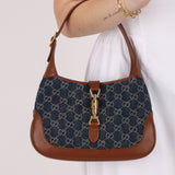 Gucci Denim Monogram Small Jackie - FashioNica