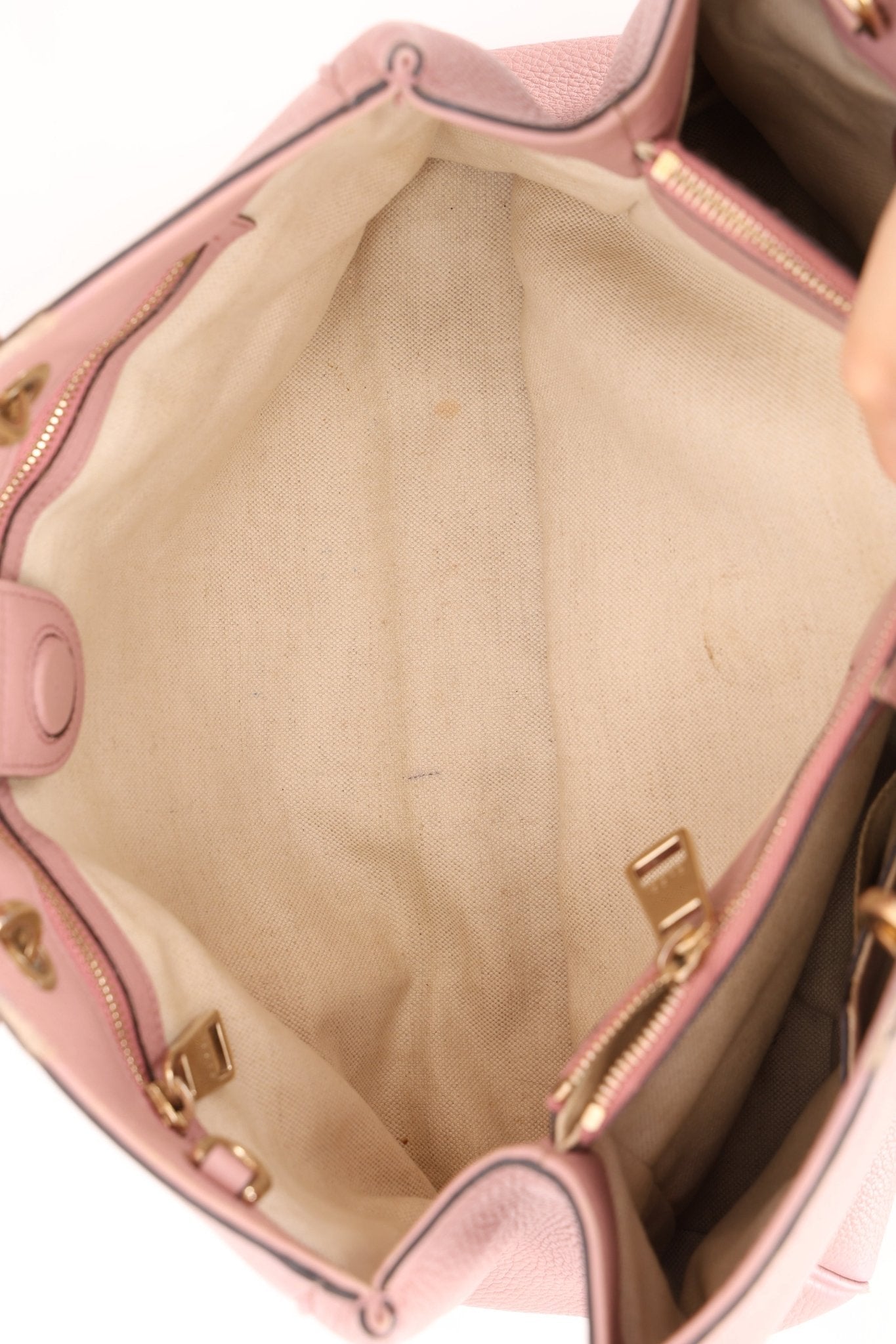 Gucci Dust Pink Leather Bamboo Shopper Tote - FashioNica