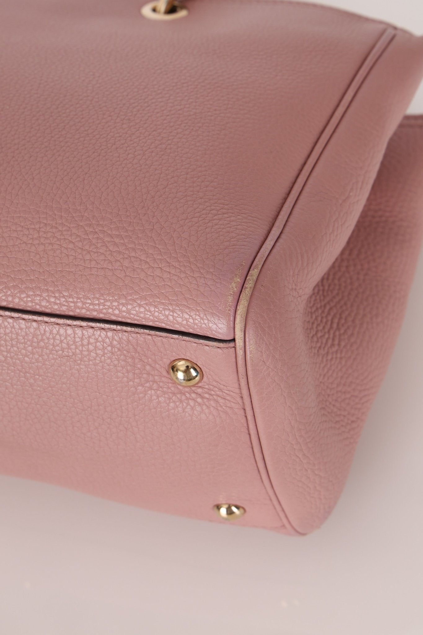 Gucci Dust Pink Leather Bamboo Shopper Tote - FashioNica