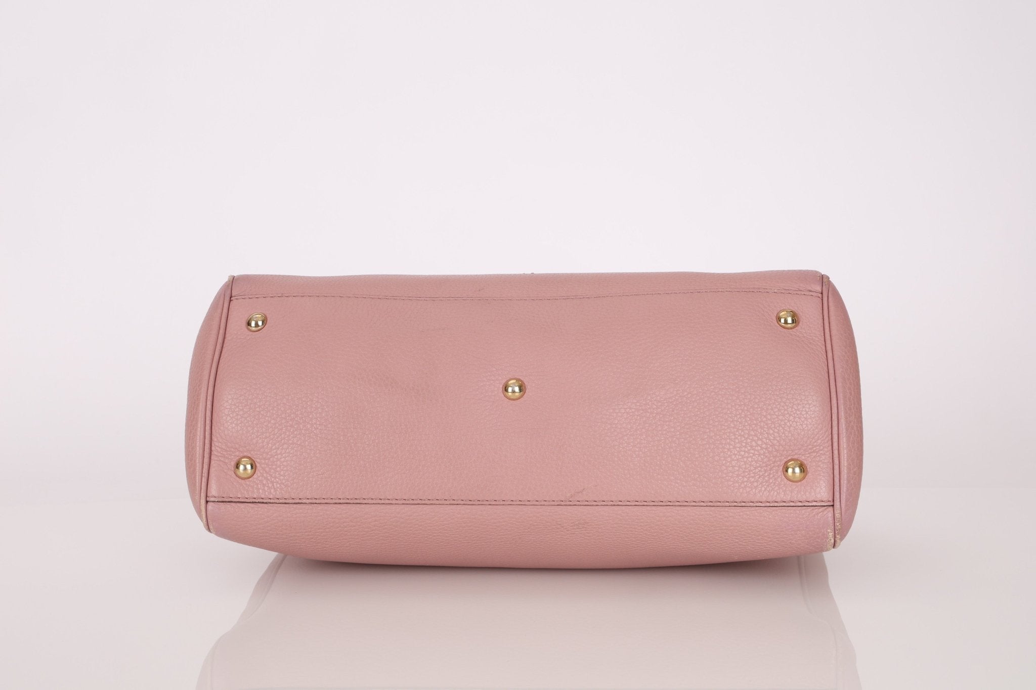 Gucci Dust Pink Leather Bamboo Shopper Tote - FashioNica